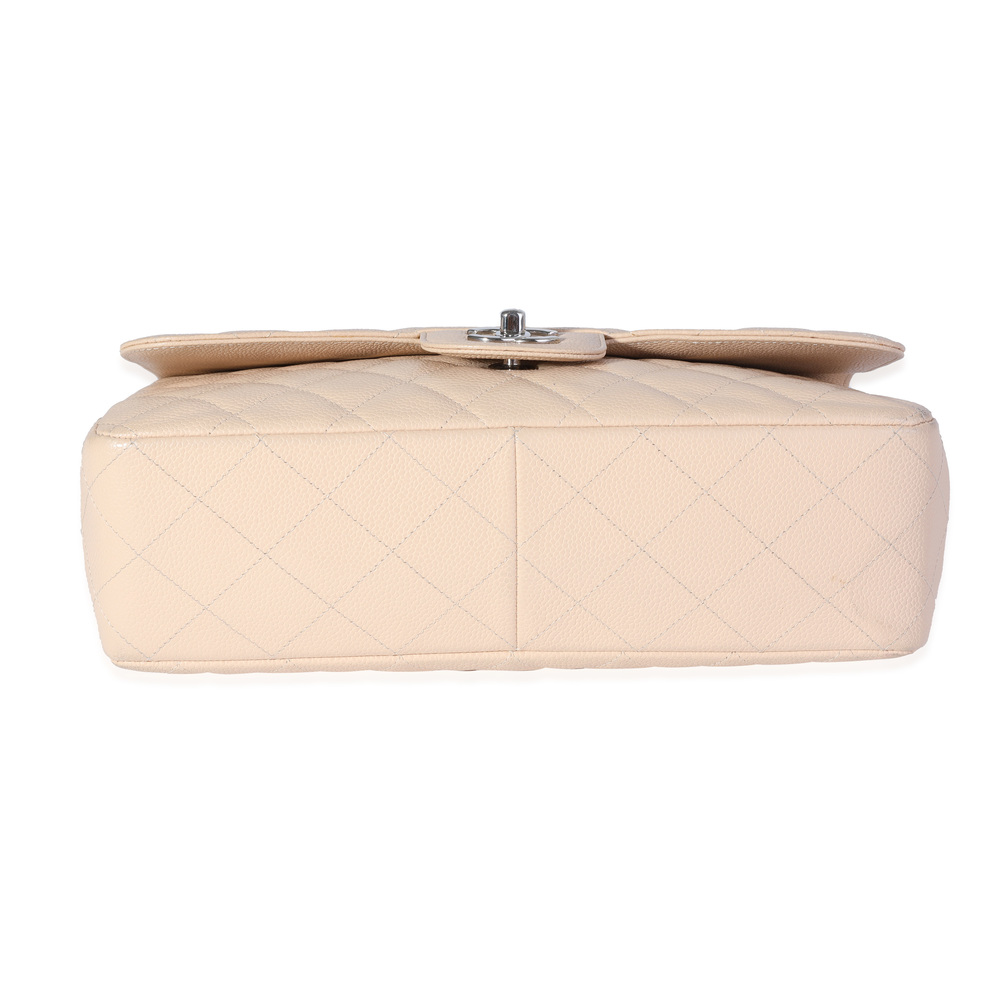 Chanel Beige Quilted Caviar Jumbo Classic Single Flap Bag - Picture 5 of 7